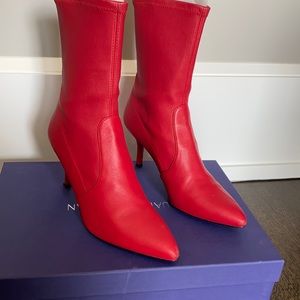 Red booties -Stuart Weitzman